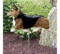 Cartello Da Giardino All'Aperto Corgi Figura Dipinta A Mano Pembroke Sable