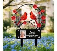Cartello da giardino in metallo personalizzato, decorazione da giardino con farfalla e uccello, decorazione per esterni con nome personalizzato, decorazione per giardino, prato, patio, regalo per gli