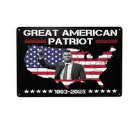 Cartello da giardino Justice For Charlie Kirk We Stand With Charlie, cartello in latta da 8x12 pollici, decorazione da parete