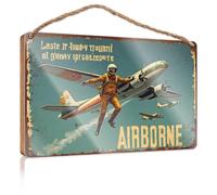 Cartello da parete da appendere con avventura aviotrasportata: un viaggio di paracadutista sopra i cieli cartello boscoso cartelli portico per esterni (20 x 30 cm)