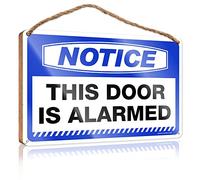 Cartello da parete da appendere con avviso che questa porta è allarmata, cartello in legno da uomo per mobili da grotta per artigianato (dimensioni: 15 x 28 cm)