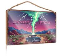 Cartello da parete da appendere Desert Storm: A Thunderous Journey Through The Wild West, cartello boscoso per portico esterno (20 x 30 cm)