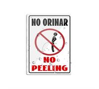 Cartello da parete in acrilico con scritta "No Peeing No Orinar English Spanish Bilingue con grafica, divertente ed epica, avvisi di attenzione, lunga durata, con nastro biadesivo sul retro, 15,2 x
