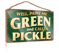 Cartello da parete in legno per bagno, Paint Me Green and Call Me Pickle. Scatola cartelli per bagno decorazione divertente (23 x 35 cm)