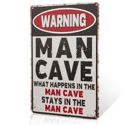 Cartello da parete in metallo con scritta "Warning Do Not Go To The Cabin", per uomo, decorazione per la casa, camera da letto e soggiorno