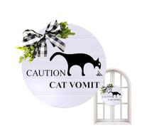 Cartello da pavimento con scritta "Cat Vomit Wet Floor", segnale di avvertimento per pavimento bagnato, cartello decorativo per bagno e WC, con scritta "Cat Vomit Caution", per tavolo, bagno, cucina