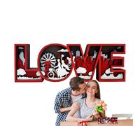 Cartello da tavolo con parole d'amore, decorazione da tavolo per San , cartello in legno per la casa per matrimoni, ornamento creativo da scrivania con d'amore per D