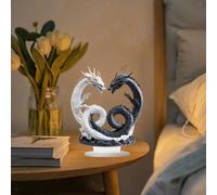 Cartello da tavolo in acrilico 2D con motivo doppio drago, multifunzionale,