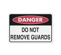 Cartello "Danger Do Not Remove Guards 20,3 x 30,5 cm in alluminio antiruggine facile da leggere e robusto Keep Out Outdoor Metal Signs for Home Farm Yard