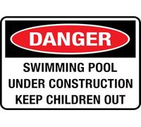 Cartello "Danger -Swimming Pool Keep Children Out", 15,2 x 20,3 cm, design elegante e prominente, perfetto per porte d'ingresso, pareti, finestre