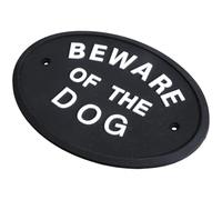 Cartello decorativo con scritta in inglese "Beware of Dog" ad alto contrasto, resistente allo sbiadimento, per interni ed esterni