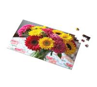 Cartello decorativo da bar con bouquet di fiori vivaci su tovaglia floreale con immagine puzzle da uomo decorazione per grotta per bar cartello per la decorazione della casa (300 pezzi)