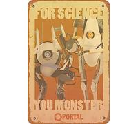 Cartello decorativo da parete, poster di propaganda portale, Atlante e corpo P, poster Portal 2, 20 x 30 cm, stile vintage, decorazione artistica da bar, con uomo
