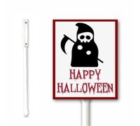 Cartello decorativo di Halloween per esterni Nato Spook Yard Sign con palo 20x30 CM Halloween Party Signs, 31 ottobre Decorazione autunnale Targa in alluminio antiruggine resistente alle intemperie