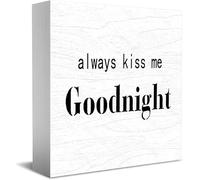 Cartello decorativo in legno con scritta "Always Kiss Me Goodnight" (lingua italiana non garantita)