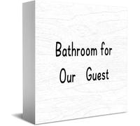 Cartello decorativo in legno con scritta "Bathroom For Our Guest" (lingua italiana non garantita)