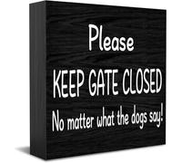 Cartello decorativo in legno con scritta "No Matter What The Dogs Say Home Office Decor, Positive Office Desk Accessories Wood Plate Wood Table Sign For TV Cabinet Shelf 12,7 x 12,7 cm