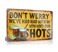 Cartello decorativo per bar e cortile, con scritta "Old Backyard Soft Area Relax, We've Had Our Shots: A Fun Drinking Sign - Vintage Decor for Patio Bar (20 x 30 cm)