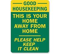 Cartello decorativo per esterni con scritta "Good Housekeeping This Is Your Home Away From Home Please Help Keep It Clean", 20,3 x 30,5 cm