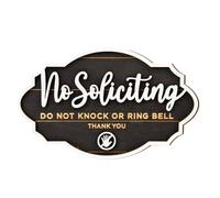 Cartello decorativo per porta con scritta "No Soliciting Sign for House", divertente in legno, decorazione per la casa per vicini, appartamenti, uffici, finestre, cancelli esterni