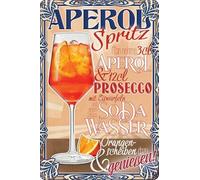 Cartello decorativo resistente alle intemperie Spritz - Aperol Spritz - Liquore con Prosecco - 30 x 20 cm