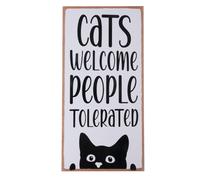 Cartello decorativo TIAKI "Cats Welcome, People Tolerated" - 1 pz
