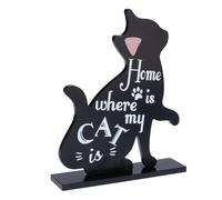 Cartello decorativo TIAKI con silhouette di gatto - 1 pz