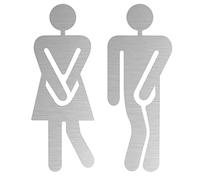 Cartello del bagno, Cartello for porta del bagno, for for uomini e donne, for in acciaio inossidabile, Segnaletica for WC (A)(Onecolor)