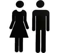 Cartello del bagno, Cartello for toilette maschile e femminile da 7,87 pollici, cartello autoadesivo for for bagno, for porta WC unisex for (nero 20 cm)(Black)