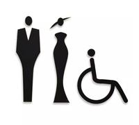 Cartello del bagno, Icone in rilievo raffiguranti uomini e donne, for l'arredo di bagni toilette in ufficio o in azienda