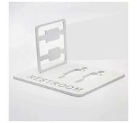 Cartello del bagno, Targhe for WC con incisione tridimensionale, targhe for bagno for uomini e donne in acrilico cavo, for (bianco 20x12 cm)(Wit,20x12cm)