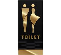 Cartello del bagno, Targhetta for WC in acrilico for uomini e donne, targhetta for il bagno, set di figure decorative, for moderno, targhe for porta del (WC dorato)