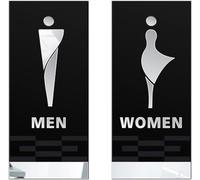 Cartello del bagno, Targhetta for WC in acrilico for uomini e donne, targhetta for il bagno, set di figure decorative, for moderno, targhe for porta del (WC dorato)