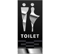 Cartello del bagno, Targhetta for WC in acrilico for uomini e donne, targhetta for il bagno, set di figure decorative, for moderno, targhe for porta del (WC dorato)