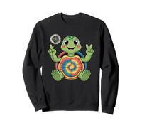 Cartello della pace con scritta «I Love Turtles Sea Tie-Dye», tartarughe hippie Felpa