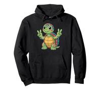 Cartello della pace con scritta «I Love Turtles Sea Tie-Dye», tartarughe hippie Felpa con Cappuccio