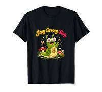 Cartello della Pace Stay Groovy Slug Cottagecore Maglietta