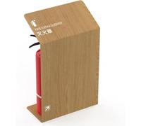 Cartello della Staffa Dell'estintore in Acciaio Inossidabile, Armadio Estintore Decorativo con Venature del Legno, capacità: Estintori da 2 * 3 O 4 kg, Wood Grain