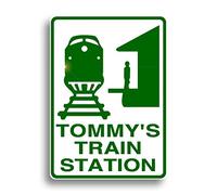 Cartello della stazione ferroviaria All Aboard Personalizzato Railroad Decor Metal Tin Sign Custom Made Just For You And Shipped Out Fast Metal Sign Per Casa Bagno Ristoranti Cucina Giardino Grotta