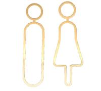 cartello della toilette, Targa for WC unisex The Loo Sign Ottone for uomo e donna for bagno Decor Figurine Set for toilette moderna Segnaletica for d'affari Altezza 18 cm(Gold(hollow))