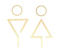 cartello della toilette, Targa for WC unisex The Loo Sign Ottone for uomo e donna for bagno Decor Figurine Set for toilette moderna Segnaletica for d'affari Altezza 18 cm