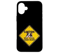 Cartello di attenzione Boston Terrier Dog divertente regalo Bostie Puppy Custodia per iPhone 16 Plus