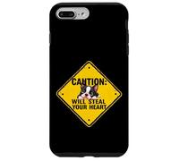 Cartello di attenzione Boston Terrier Dog divertente regalo Bostie Puppy Custodia per iPhone 7 Plus/8 Plus