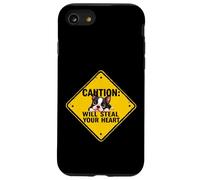 Cartello di attenzione Boston Terrier Dog divertente regalo Bostie Puppy Custodia per iPhone SE (2020) / 7 / 8