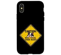 Cartello di attenzione Boston Terrier Dog divertente regalo Bostie Puppy Custodia per iPhone X/XS