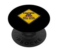 Cartello di attenzione Doberman Pinscher Dog divertente regalo cucciolo dobermann PopSockets PopGrip Adesivo