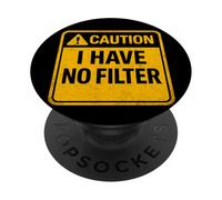 Cartello di attenzione I Have No Filter Strada in stile vintage divertente PopSockets PopGrip Adesivo