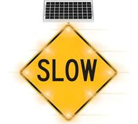 Cartello di avvertimento a LED ad energia solare da 24"/30" per attraversamenti pedonali Segnaletica stradale esterna ad alta visibilità(30in,1pcs)