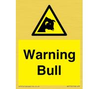 Cartello di avvertimento bull - 75 x 100 mm - A7P