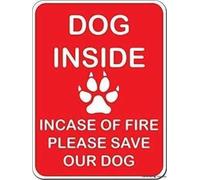 Cartello di avvertimento "Cane dentro in caso di incendio, si prega di salvare il nostro cane", da parete, per esterni e interni, 8x12 pollici, n cartello in alluminio e latta, cartelli da giardino.